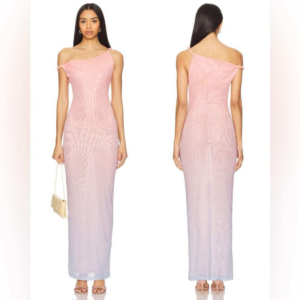 Good American Mesh Twist Maxi Dress brand in Sunset Gradient Size Medium NWT